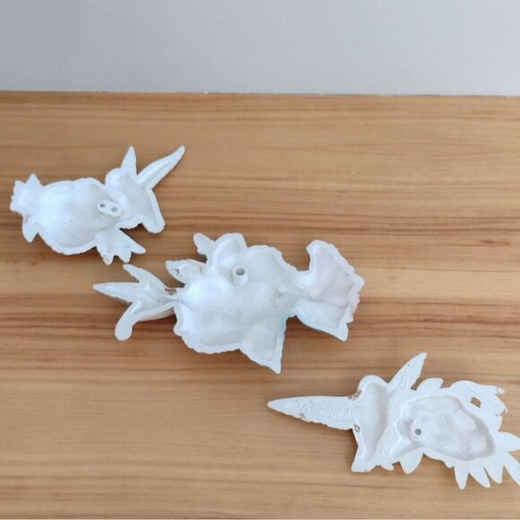 Vtg 90s Burwood Products 3 PC Set Plastic Hummingbird Wall Hanging Plaque Pastel - Picture 6 of 8